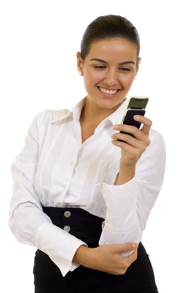 Mujer enviando un mensaje de texto —  Fotos de Stock