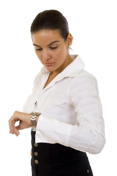 Businesswoman checking tim — Stock Photo, Image