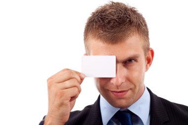 Blank card over an eye clipart