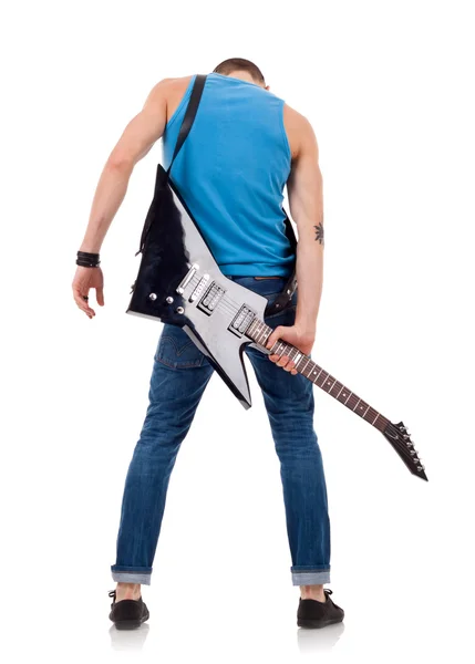 Rücken eines Gitarristen — Stockfoto