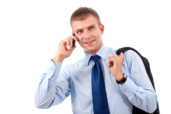 Young businessman with phone — Stock Photo, Image