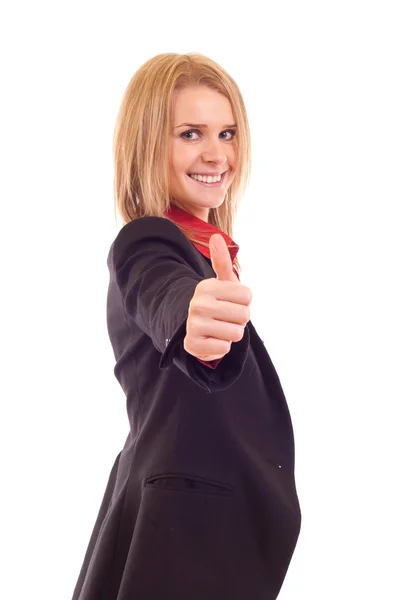 Woman giving thumbs up — Stock Photo, Image