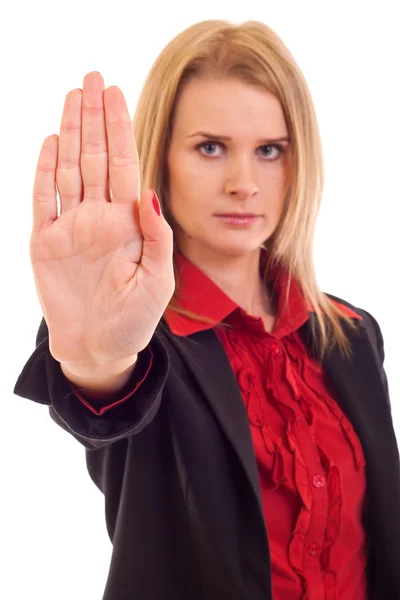 Žena při zastavení gesto — Stock fotografie
