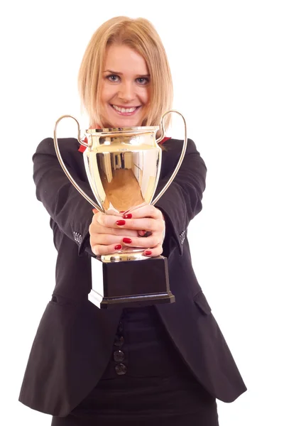 Winning a trophy — Stock Photo, Image