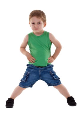 Preschool boy posing clipart