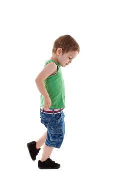 Walking small boy clipart