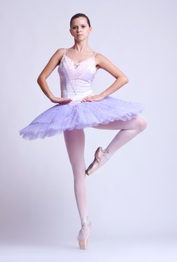 Ballerina in position clipart