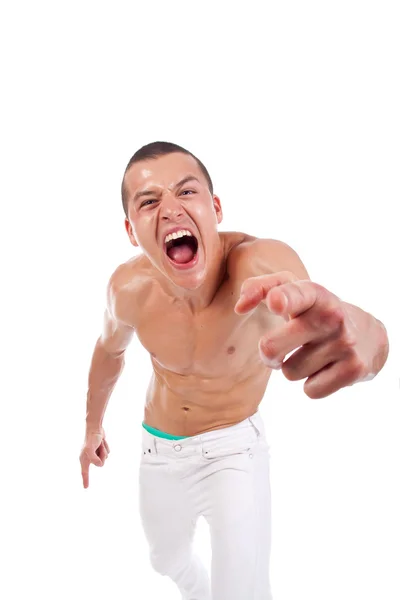 Scream of muscular man — Stock Photo, Image