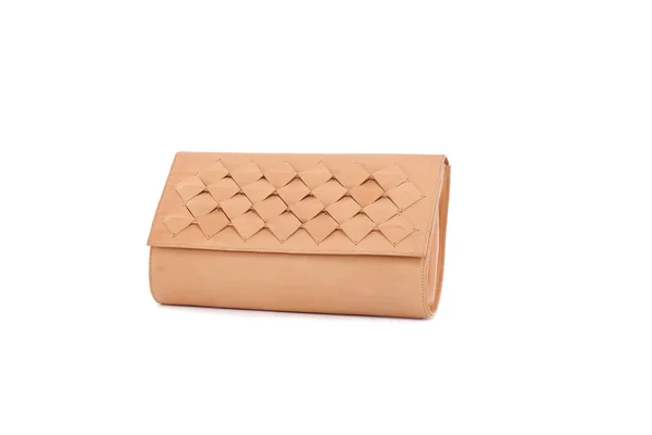 Beige leather purse — Stock Photo, Image