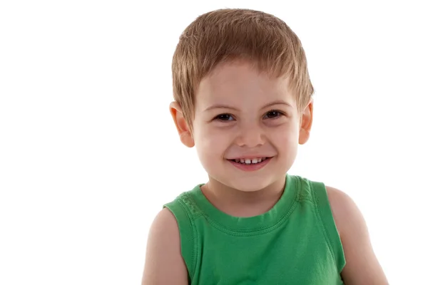 Schattig jongetje glimlachend — Stockfoto