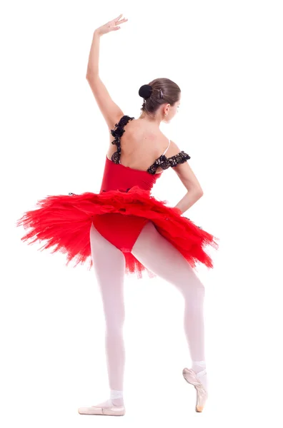 Bailarina em uma posição de balé — Fotografia de Stock