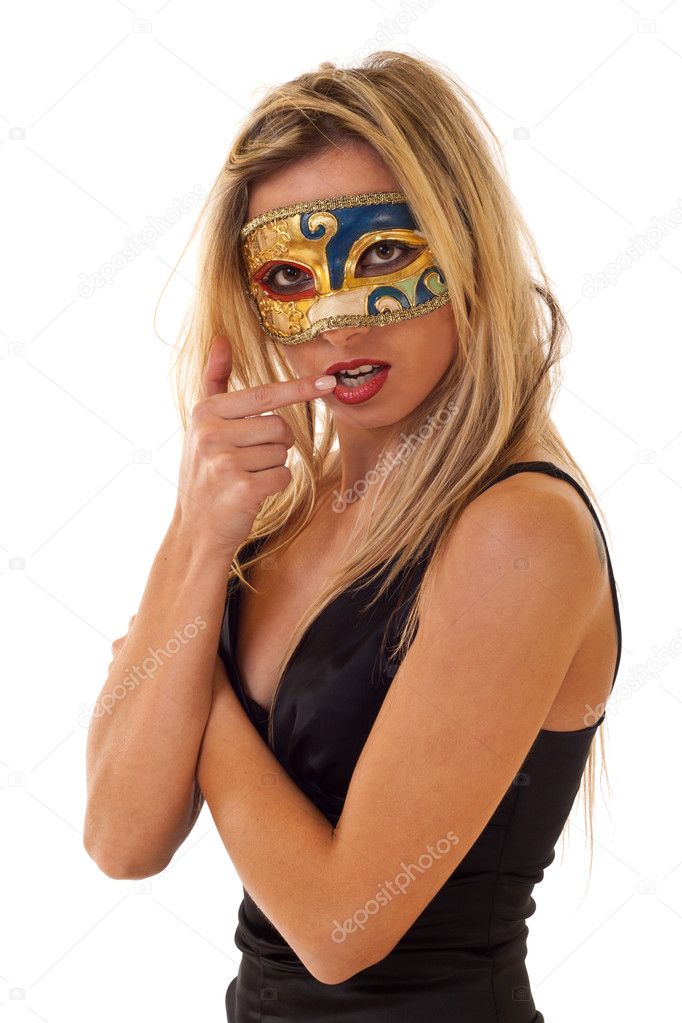 Woman with carnival venice mask