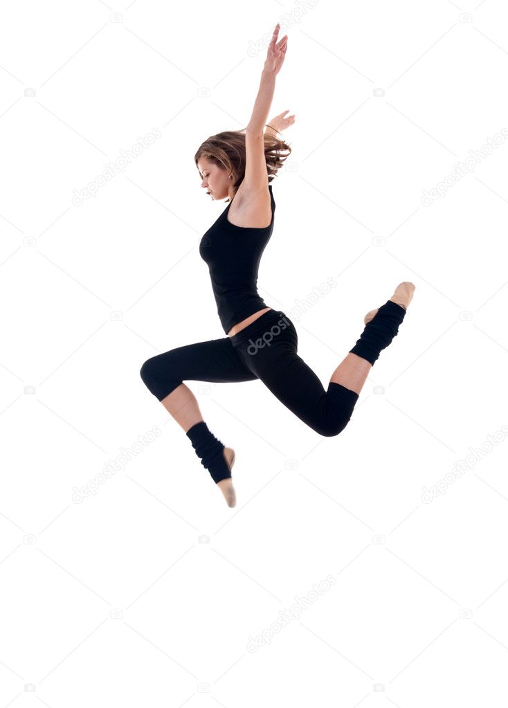 Modern dancer jumping
