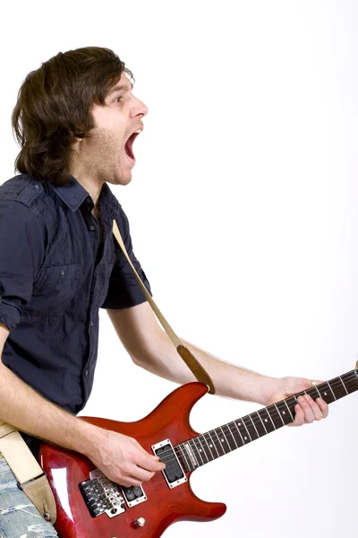Jovem músico gritando — Fotografia de Stock