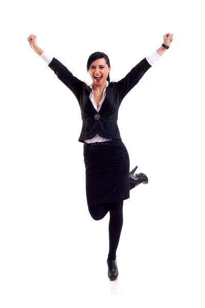Bedrijfssucces vrouw vieren — Stockfoto