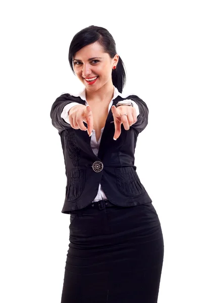 Mujer de negocios señalándote — Foto de Stock