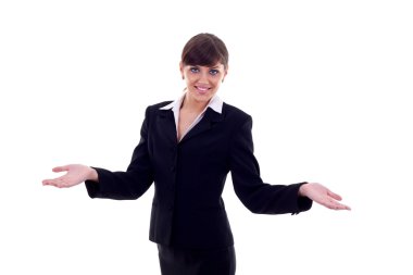 Business woman welcoming clipart