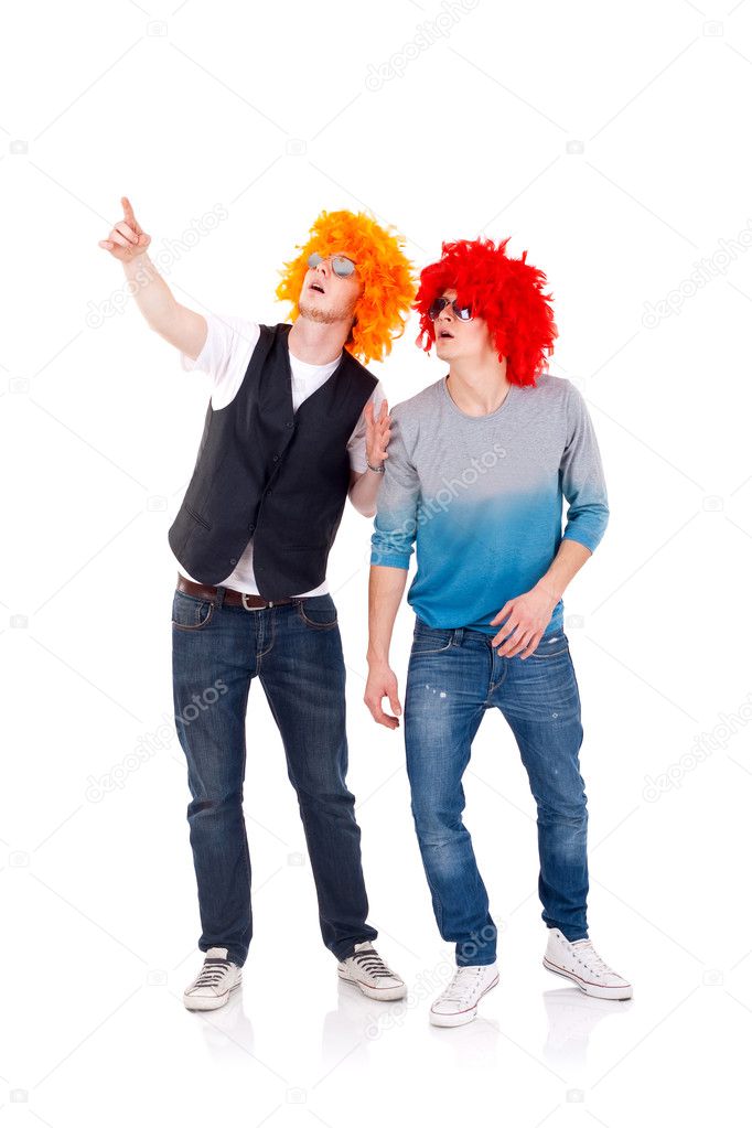 Man showing something to his friend