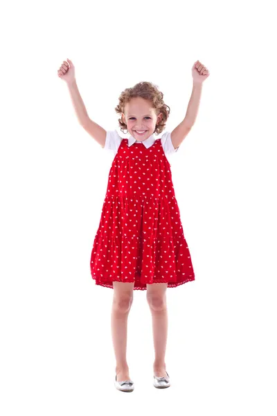 Girl with arms raised — Stock Photo, Image