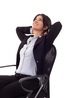 Business woman dreaming clipart