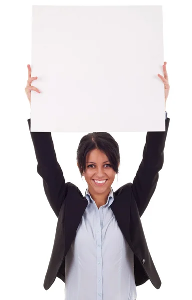 Mujer de negocios con tablero en blanco —  Fotos de Stock