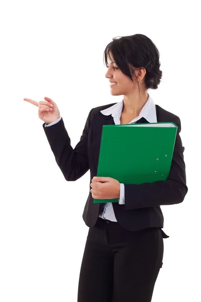 Woman holding a folder — Stock Photo, Image
