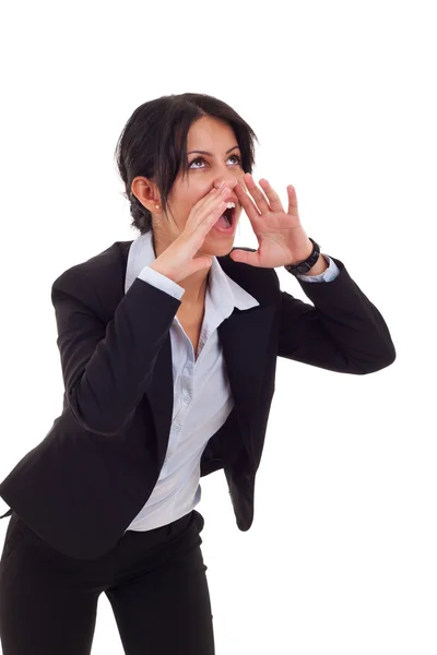 Business woman shouting — Stock Photo, Image