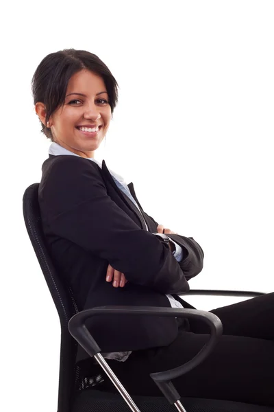 Γυναίκα που κάθεται στην καρέκλα γραφείου — Φωτογραφία Αρχείου