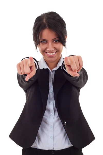 Business woman pointing — Stock Photo, Image