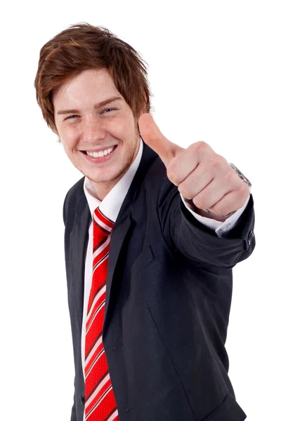 商务男人与竖起大拇指 — 图库照片