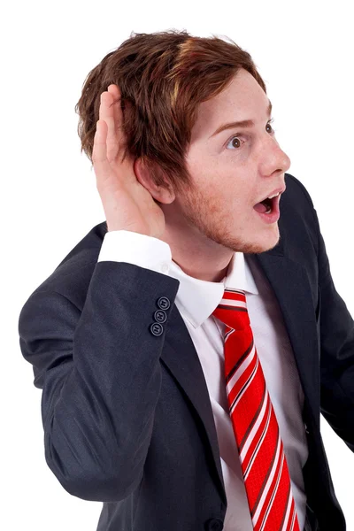 Young businessman listening — Stock Photo, Image
