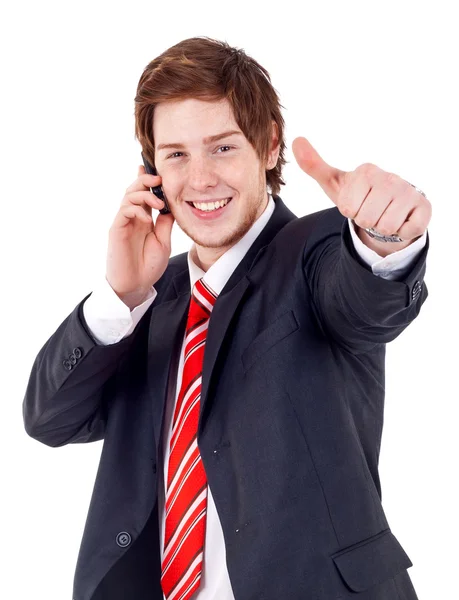 Man Being Positive on phone — Stock Photo, Image