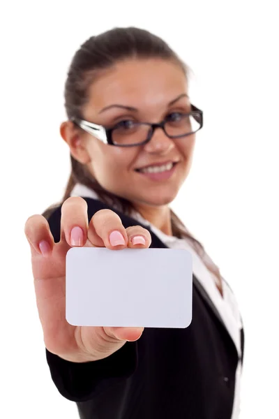 Presenting a business card — Stock Photo, Image