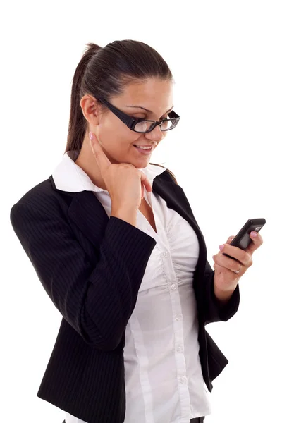 Mujer enviando un mensaje de texto — Foto de Stock