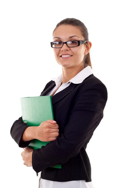 Företag kvinna med mapp — Stockfoto