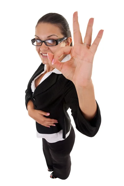 Mujer haciendo su señal ok —  Fotos de Stock