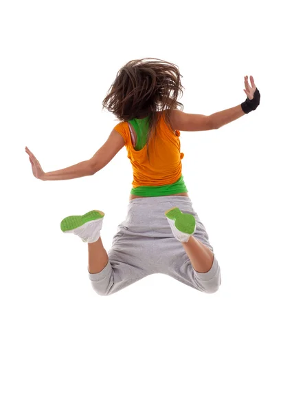 Mulher dançarina salto — Fotografia de Stock