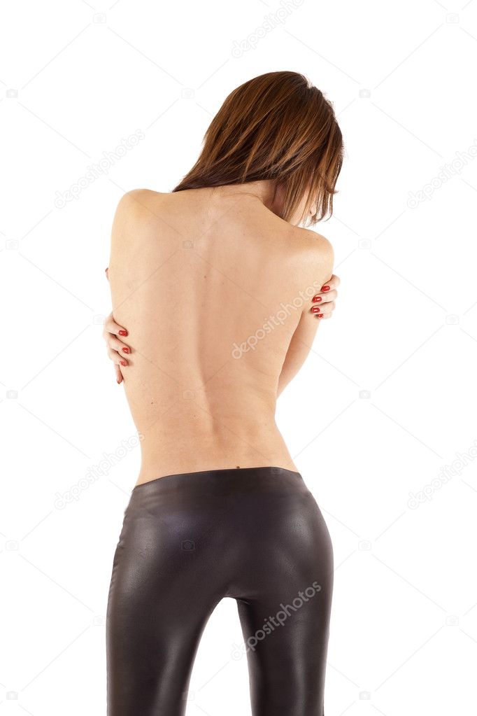 Attractive woman's back
