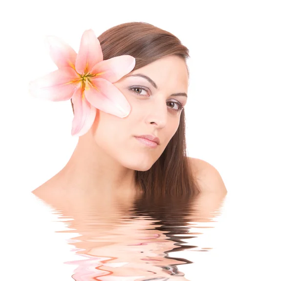 Beautiful girl with in rendered water — Stock Photo, Image
