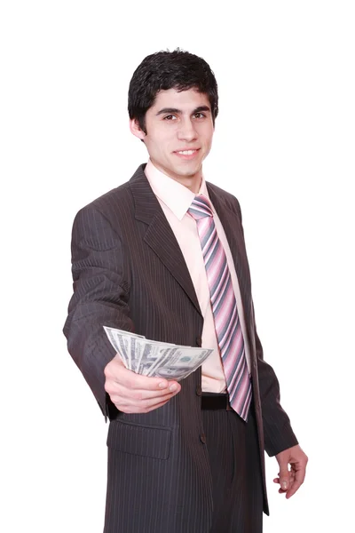 Para ile iş adamı — Stok fotoğraf
