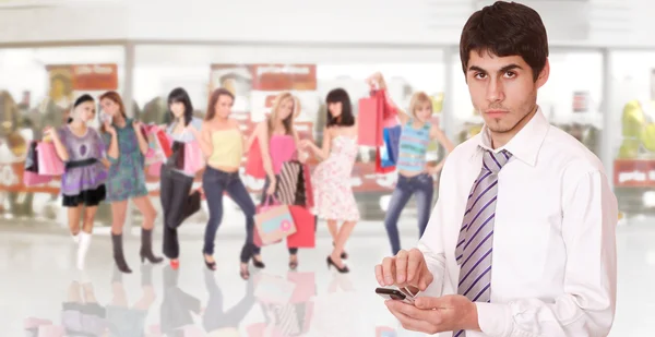 Portrait of a salesman in the shopping mall — Stock Photo, Image