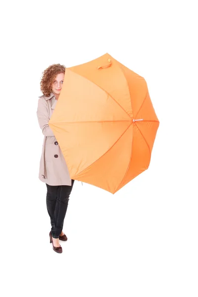 Femme tenant un parapluie — Photo