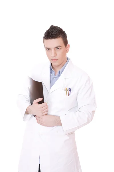 Kaukasische mannelijke arts bedrijf xrays — Stockfoto