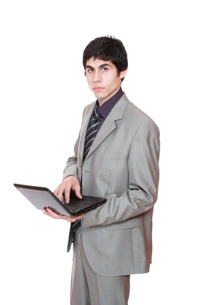Uomo d'affari visualizzazione di un computer portatile — Foto Stock