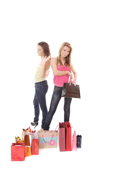 Elszigetelt két bevásárló nő — Stock Fotó