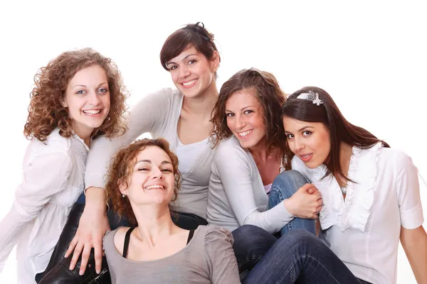 Group of happy pretty laughing girls Stock Image