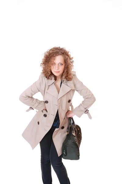 Mulher usando casaco de malha — Fotografia de Stock