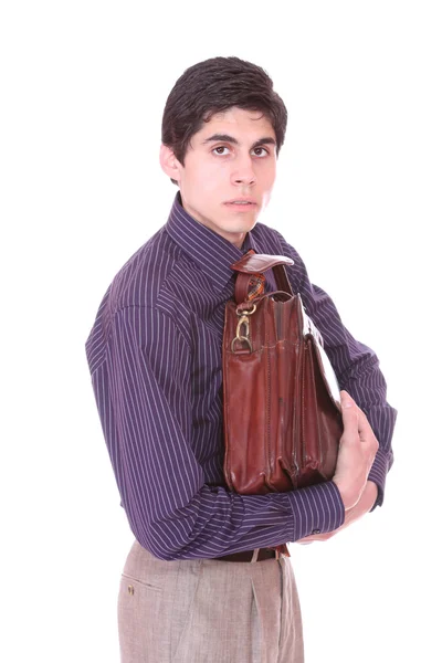 Empresario sosteniendo un maletín. —  Fotos de Stock