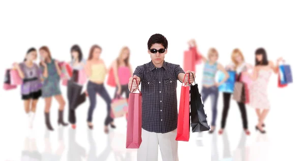 Handsome young man shopping — Stock Photo, Image