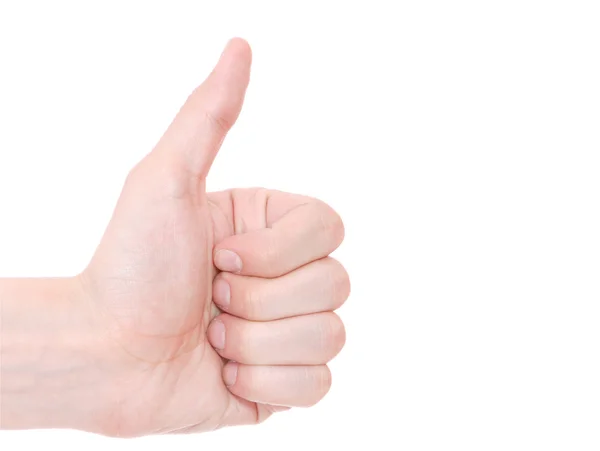 stock image A thumbs down sign from a male hand
